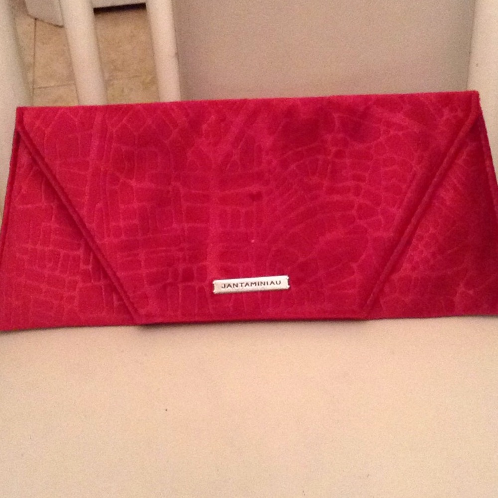Velvet deco clutch bag